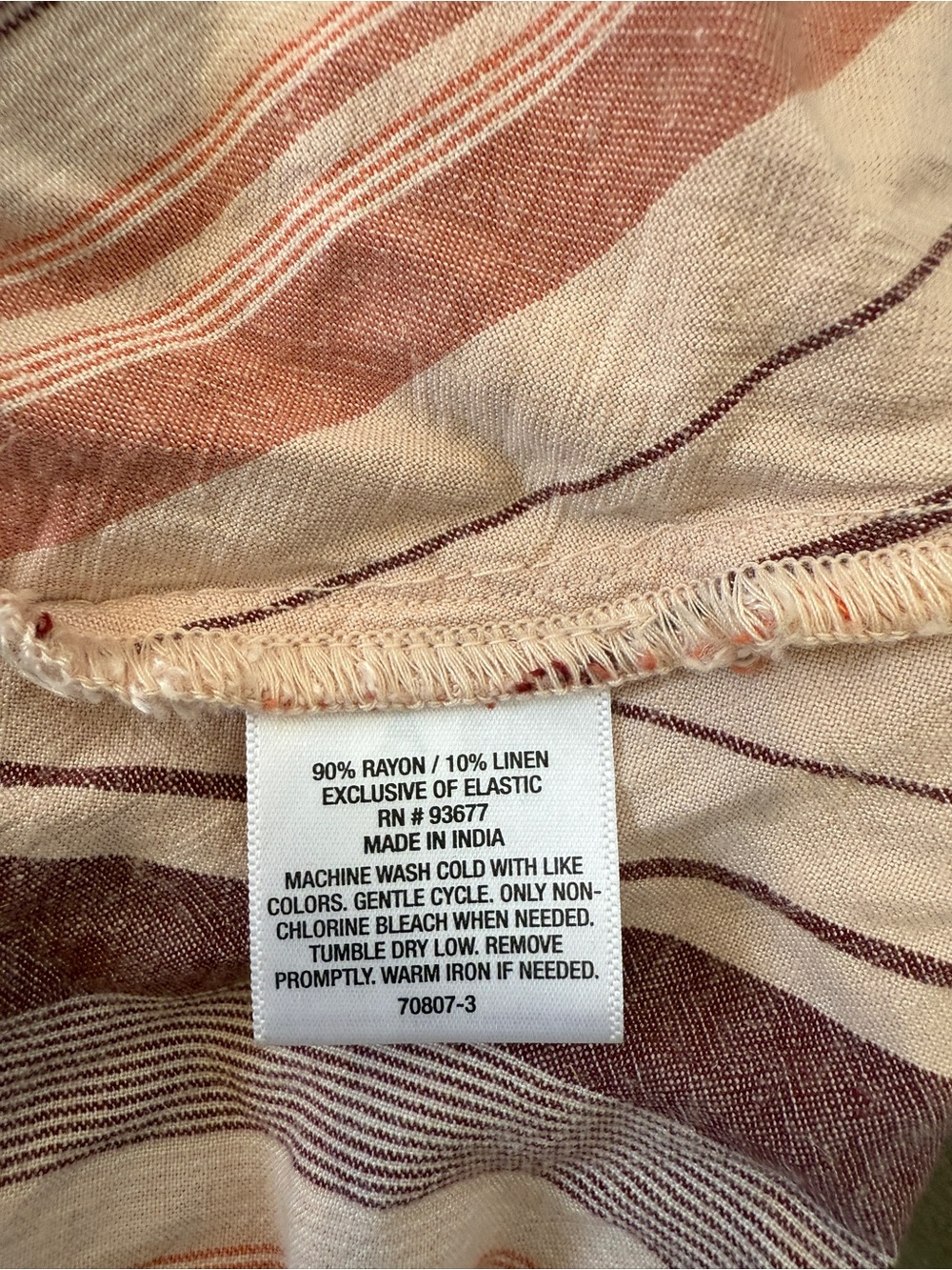 ANA Striped Midi Dress Small Pink Purple Button Front Tie Back Sundress A-Line - Picture 11 of 11